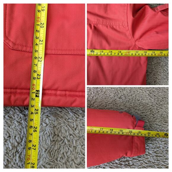 L.L.Bean Snow Insulated Jacket Boys M 10-12 Orange Primaloft Outdoors Thermal - Picture 8 of 8